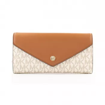 Michael Kors Jet Set Travel Vanilla Signature kaetud lõuendist crossbody-kott 35F3GTVE7BVAN