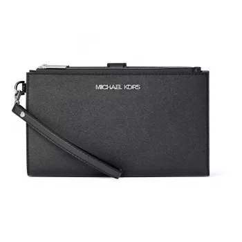 Michael Kors Jet Set Travel Naiste Saffiano Nahast Telefonikott Rahakott Randmekott, Must, Kuldsete Detailidega