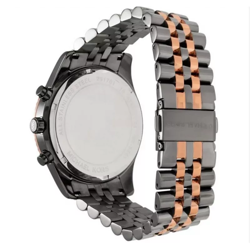 Michael Kors Lexington meeste kvartskronograafkell MK8561 45mm roostevabast terasest sinise sihverplaadiga