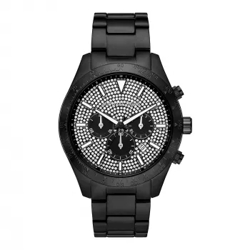 Michael Kors Lexington meeste kvartskronograafkell MK8899 46mm sinise numbrilaud ja hõbedase roostevaba teras
