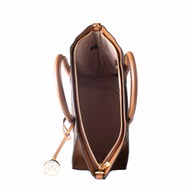 Michael Kors Vivianne õlakott Brown Multi Signature Logo-Print Coated Canvas