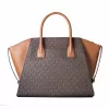 Michael Kors Vivianne õlakott Brown Multi Signature Logo-Print Coated Canvas