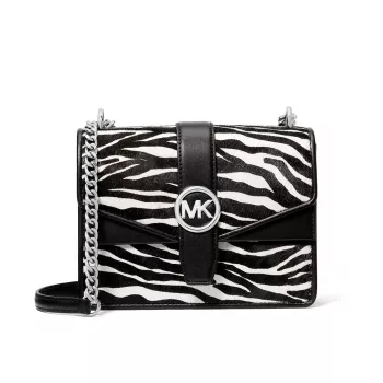 Michael Kors Women's 35S5SGRC1HBLA Crossbody Bag - Black Saffiano Leather with Gold-Tone Hardware (20x16x6 cm)