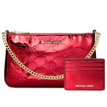 MICHAEL KORS Naiste Kotikomplekt 35F5GGZD6OCHE - Signature kaetud lõuendist õlakott sobiva kotikesega (24x15x8 cm)