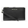Michael Kors Women's Jet Set Travel Saffiano Leather Flat Briefcase Wristlet Wallet 35F8GTVW0LBLA (Black)