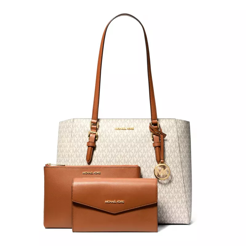 Michael Kors naiste Saffiano nahast kottide komplekt – tootkott ja kotike (vanill) – mudel 35F3GCFT9TVAN
