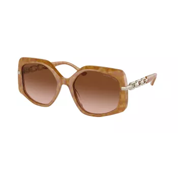 Michael Kors Naiste Päikeseprillid MK217739153B5 Tume Kilpkonnakarva Raam Pruuni Gradientklaasiga 56mm