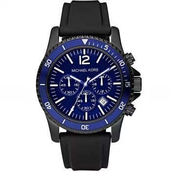Michael Kronz MK8165 meeste analoogkvartskronograafkell 46mm must silikoon