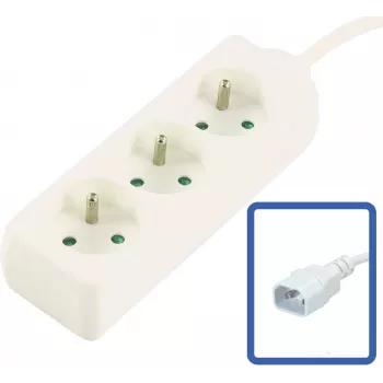 MicroConnect 3-kohaline prantsuse tüüpi pikendusjuhe lülitiga, ülekoormuskaitsega ja lastekaitsekatetega, 1,5 m kaabel, valge (MC-PS030150FRUPSW)