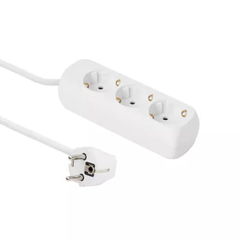 MICROCONNECT 3-suunaline Schuko pistikupesa 1.5m Valge