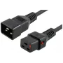 MICROCONNECT lukustatav toitekaabel C20 kuni C19, 2.5m, 16A, must