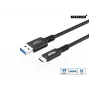 MICROCONNECT Premium USB-C to USB-A kaabel (1m, nailonist punutud, 5 Gbps, must)