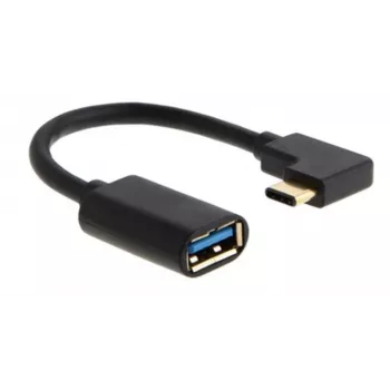 MICROCONNECT USB-C nurga all isane USB 3.0 Type-A kaabel, 0,5 m, must