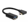 MICROCONNECT USB-C nurga all isane USB 3.0 Type-A kaabel, 0,5 m, must