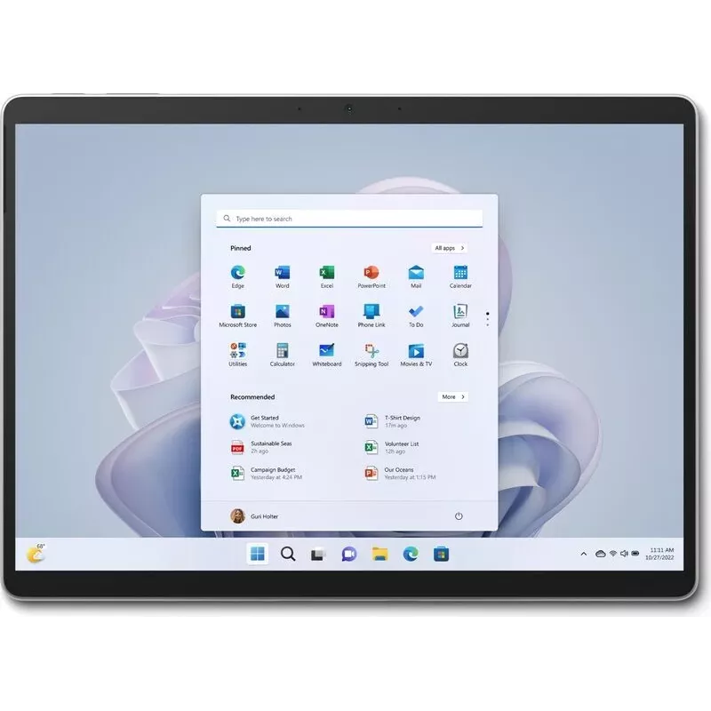 Microsoft Surface Pro 9 13 inch 2-in-1 sülearvuti, Intel Core i5-1235U, 8GB RAM, 256GB SSD, plaatina