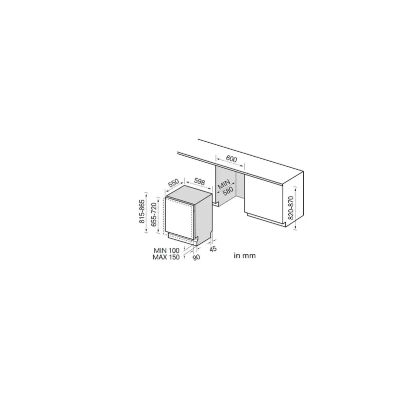 Midea MDWEB1403MB-WS integreeritav nõudepesumasin, 14 nõudekomplekti, C, 44 dB