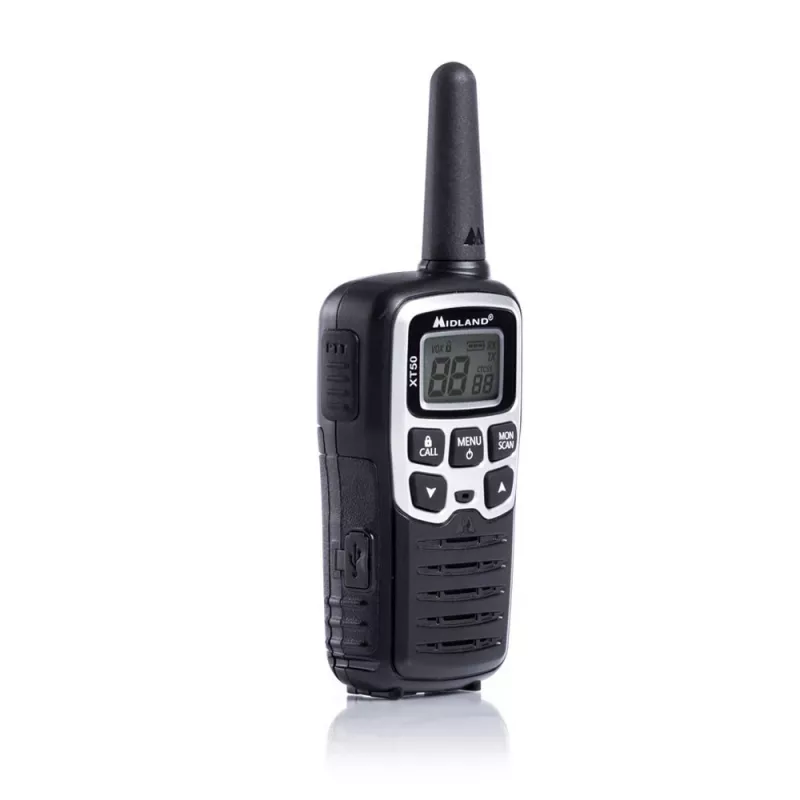 Midland XT50 2x PMR446 Handheld Two-Way Radio Grey