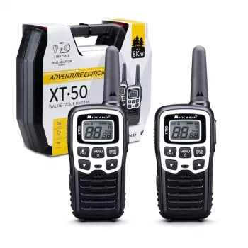 Midland XT50 Adventure Kahesuunaline Raadio 24 Kanalit 446.00625 - 446.09375 MHz Must, Hall