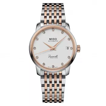 MIDO Baroncelli III Lady Diamonds naiste automaatkell M027207220160 33mm roosakuldne PVD