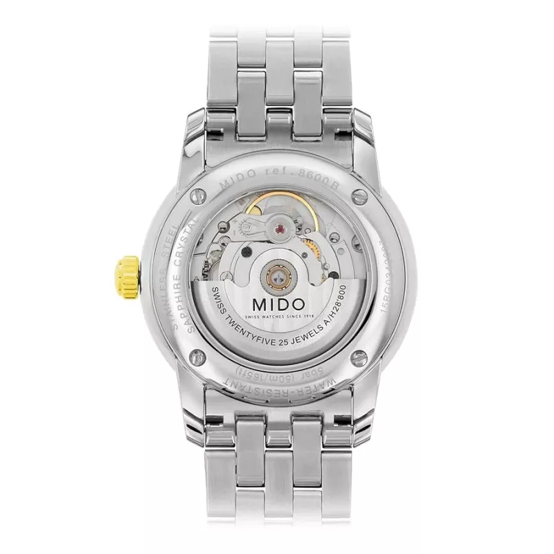 MIDO meeste käekell M86009261 Baroncelli III 38mm automaatne hõbedane sihverplaat must nahk