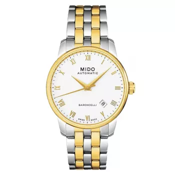 MIDO meeste käekell M86009261 Baroncelli III 38mm automaatne hõbedane sihverplaat must nahk