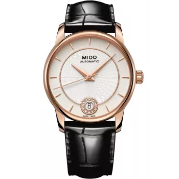 MIDO naiste automaatkell M007207360360 33mm roosakuldne PVD roostevaba teras ja nahk