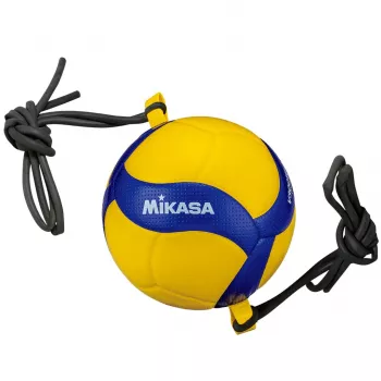Mikasa V300W-AT-TR treeningvõrkpall elastsete kinnitusrihmadega, suurus 5, kollane/sinine