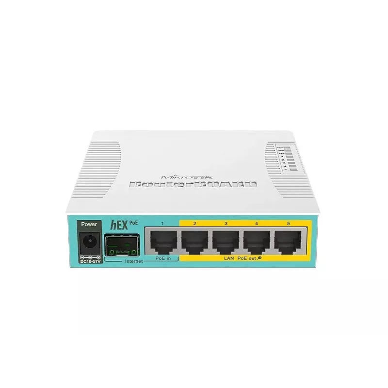 MikroTik hEX PoE Gigabit Ethernet ruuter valge