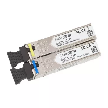 MikroTik S-35LC20D BiDi SFP-moodul, 1,25G ühemoodiline LC Simplex, 20km, 1310nm/1550nm, DDM