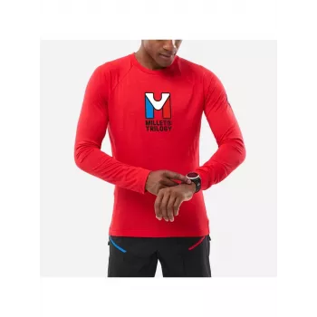 MILLET Trilogy Wool meeste pikkade varrukatega T-särk punane suurus M