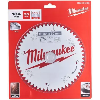 Milwaukee ketassaetera 184x30x2.4x54T alumiiniumile CSB P W