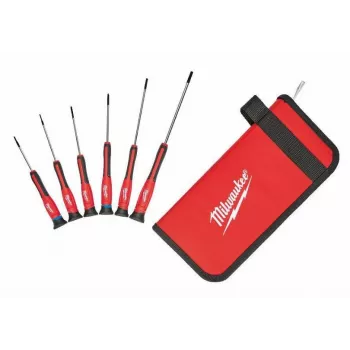 Milwaukee täppiskruvikeerajakomplekt, 6-osaline, Phillips PH00/PH0, lame 2.5/3.0/4.0mm, Torx T10, kroomitud