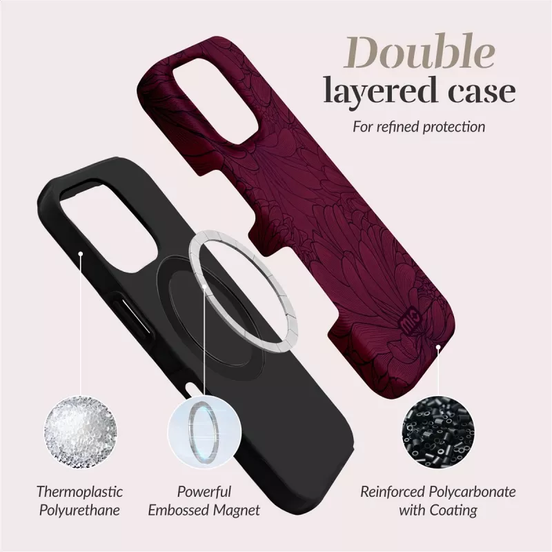 MIO Berry Blooms Magsafe Case Compatible for iPhone 16 Pro Max