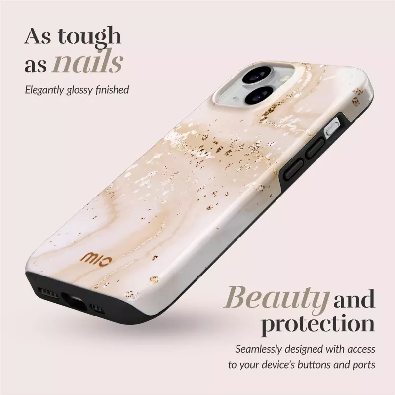 MIO Gold Marble Magsafe Compatible Case for iPhone 13/14/15