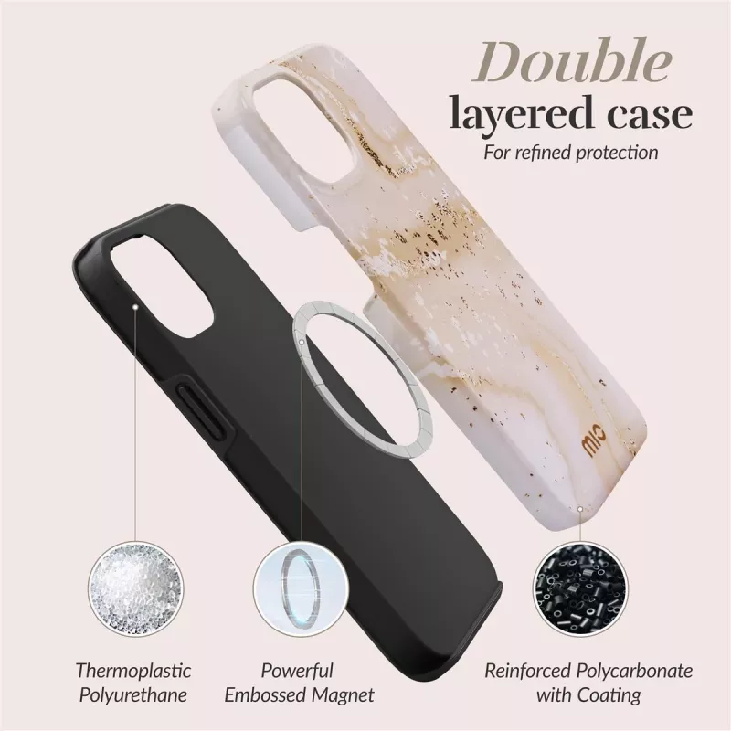 MIO Gold Marble Magsafe Compatible Case for iPhone 13/14/15