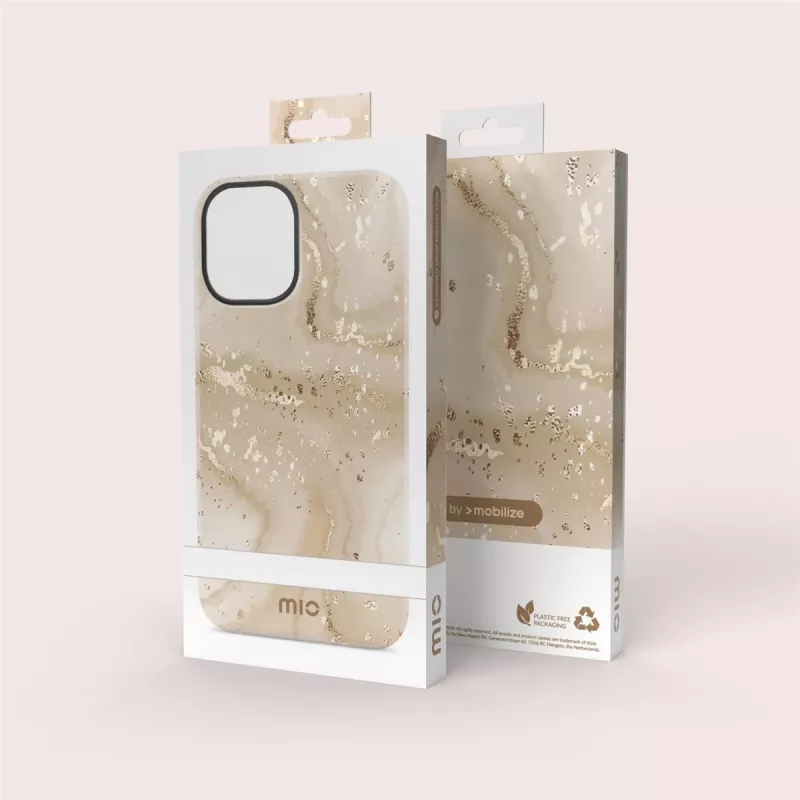 MIO Gold Marble Magsafe Compatible Case for iPhone 16 Plus