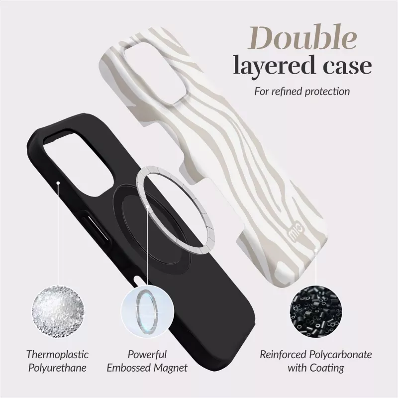 MIO Sandy Zebra Magsafe Case Compatible for Samsung S25+ 5G