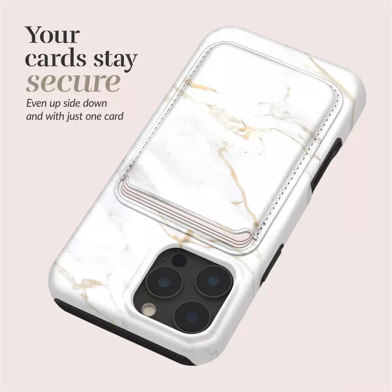 MIO White Marble Magsafe Case Compatible Card Holder