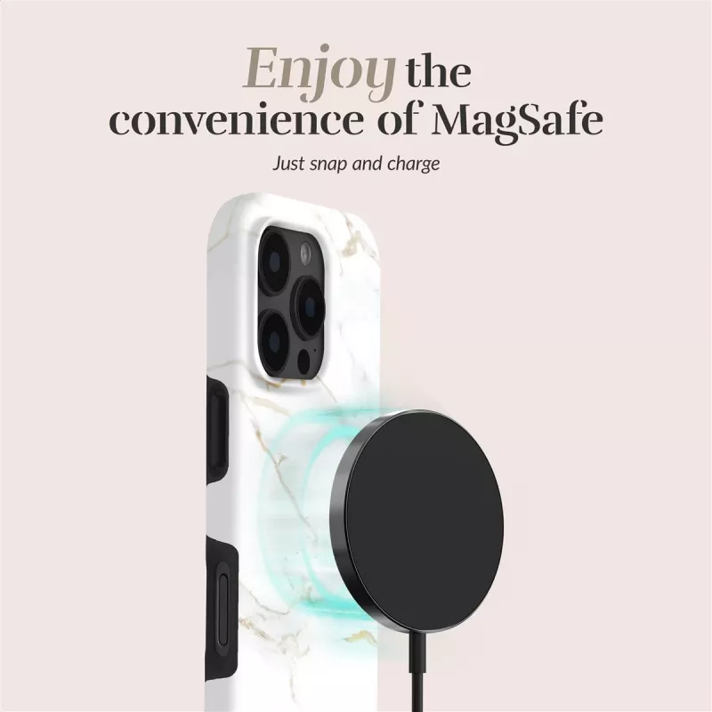 MIO White Marble Magsafe Case Compatible for Samsung S25+ 5G