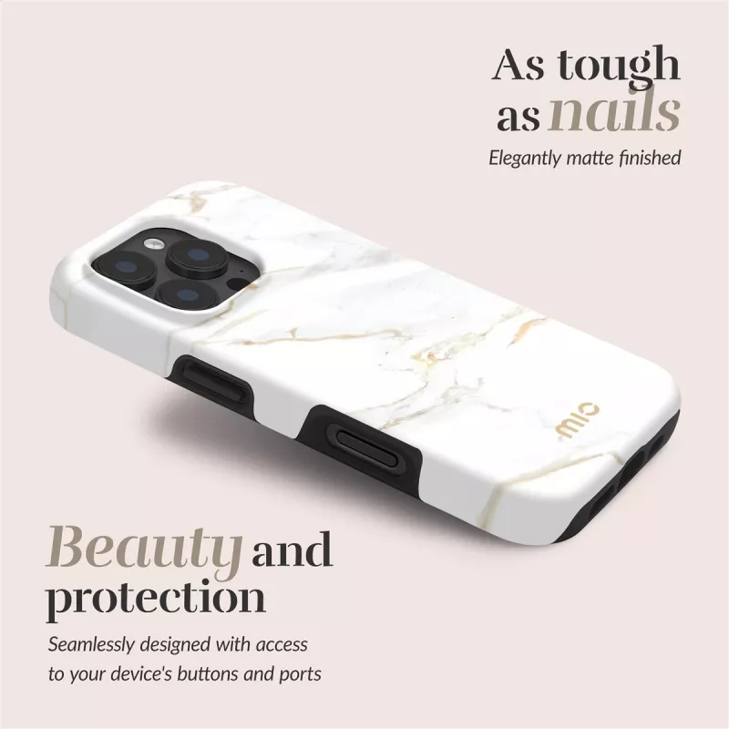 MIO White Marble Magsafe Compatible for iPhone 17 Pro Max