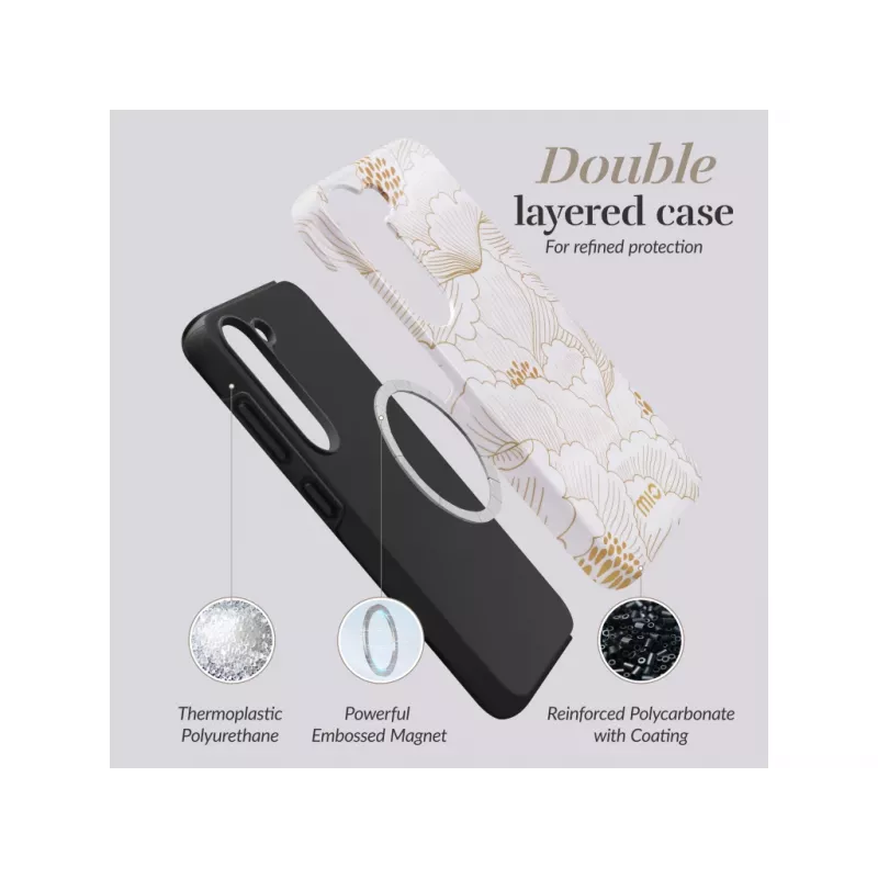 Mio White Roses Magsafe Compatible Case for Samsung S25 Ultra 5G