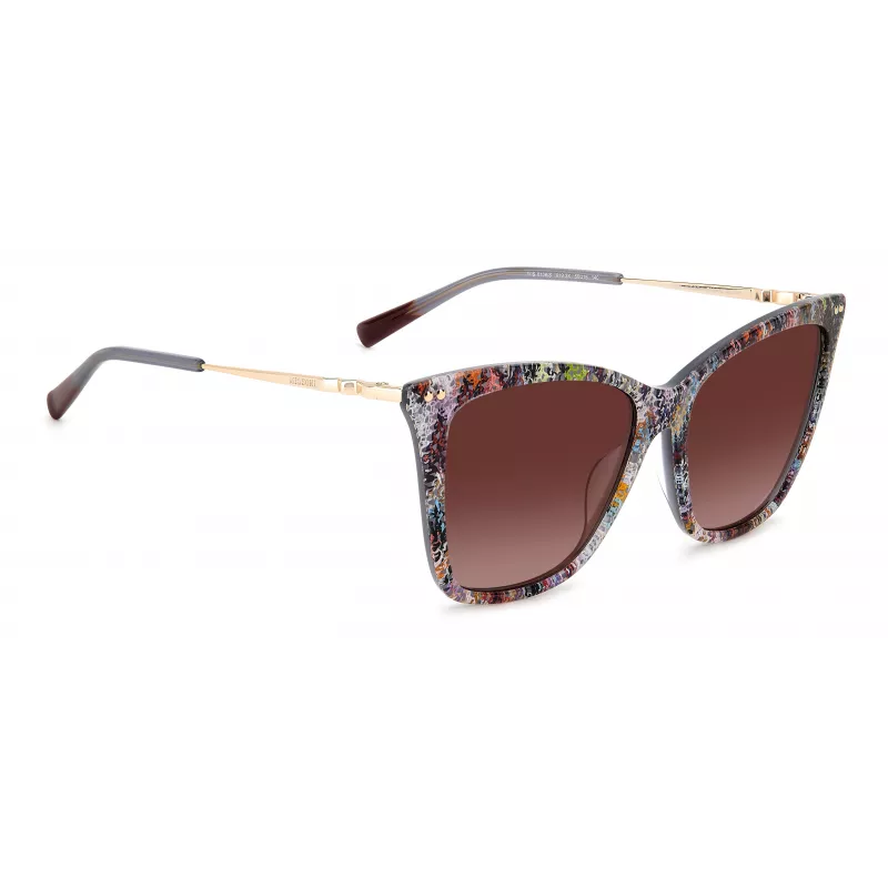 MISSONI naiste liblikapäikeseprillid MIS0106SX193X - pruuni mustriga atsetaatraam, pruunid gradiendiläätsed, UV400 kaitse