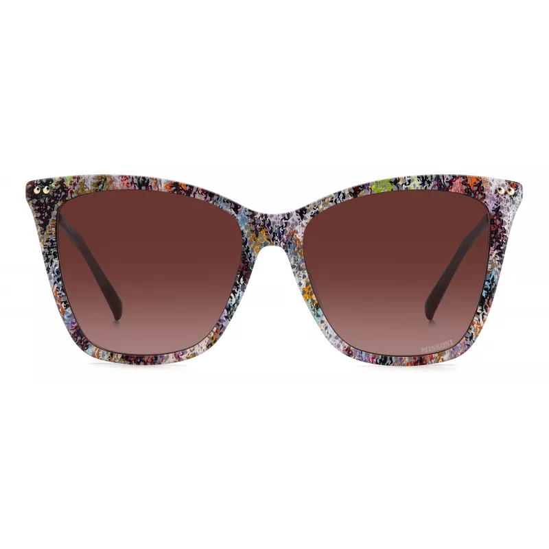 MISSONI naiste liblikapäikeseprillid MIS0106SX193X - pruuni mustriga atsetaatraam, pruunid gradiendiläätsed, UV400 kaitse