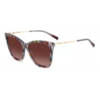 MISSONI naiste liblikapäikeseprillid MIS0106SX193X - pruuni mustriga atsetaatraam, pruunid gradiendiläätsed, UV400 kaitse