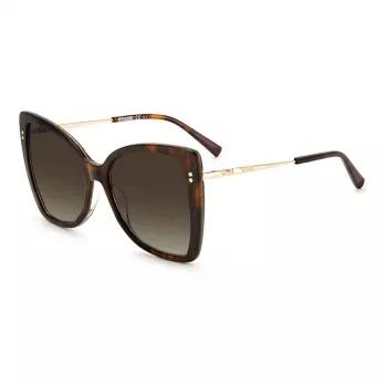 MISSONI naiste päikeseprillid MIS0083S086 - Liblikakujuline atsetaatraam, gradientpruunid läätsed, 58 mm