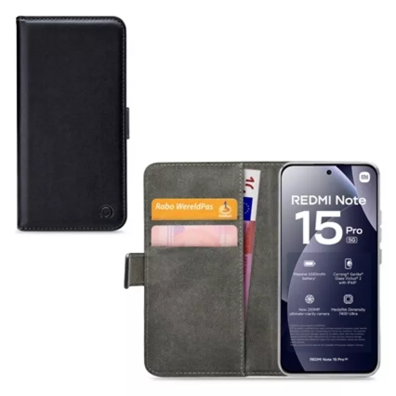 Mobilize Classic Gelly Wallet Book Case for Xiaomi Redmi Note 15 Pro 5G, Must