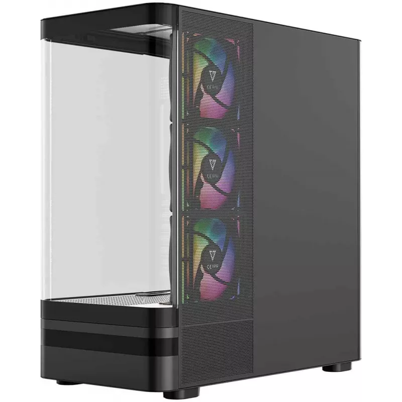 MODECOM Volcano AQ100 ARGB Midi Tower PC korpus - must