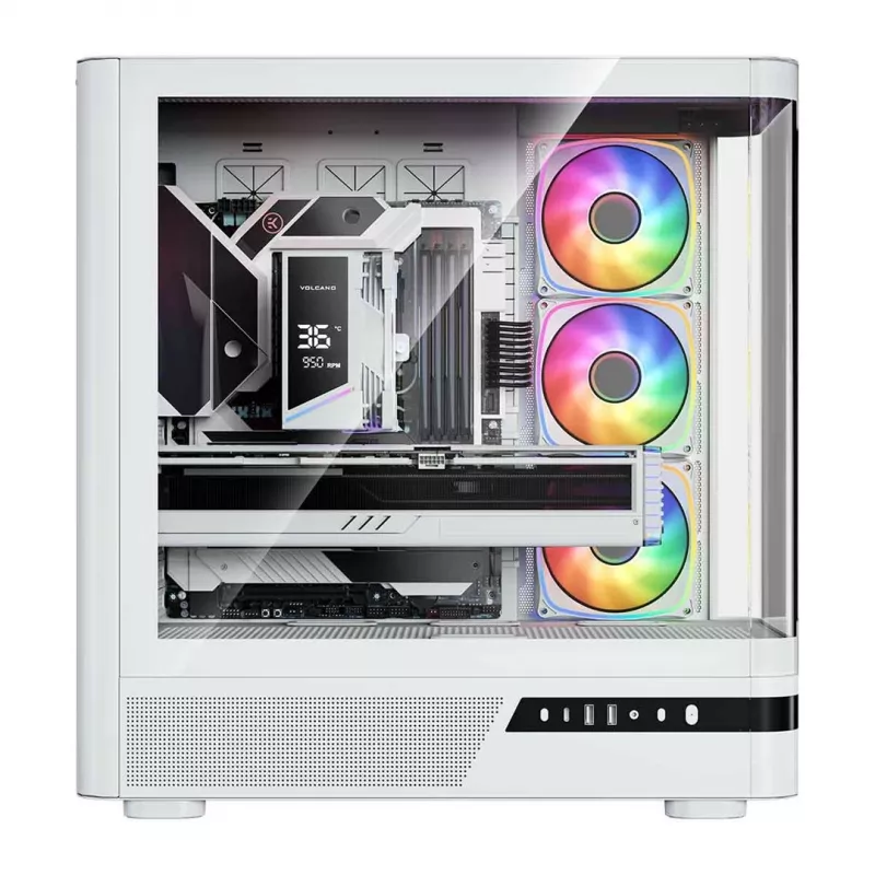 MODECOM Volcano AQ100 ARGB Midi Tower Valge