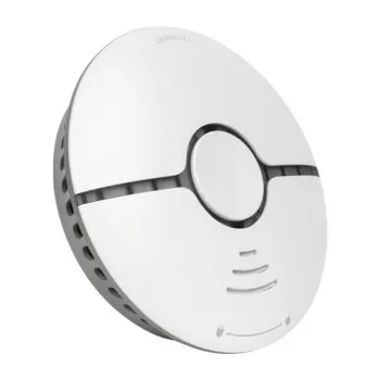 MOES WSS-S-SSD-A Wi-Fi fotoelektriline suitsuandur Tuya rakenduse teavitustega, 85dB sireen, CR123A patareitoitel, ühildub Alexa ja Google Assistantiga, valge