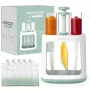 MOMCOZY Imikutoidu valmistaja püree säilitamiseks, 5-in-1 auruta, blenderda, püreesta, sulata, soojenda, 600ml Tritani purk, 200ml veepaak, puutetundlik LCD, BPA-vaba, 300W küte, 120W blenderdamine, 120V
